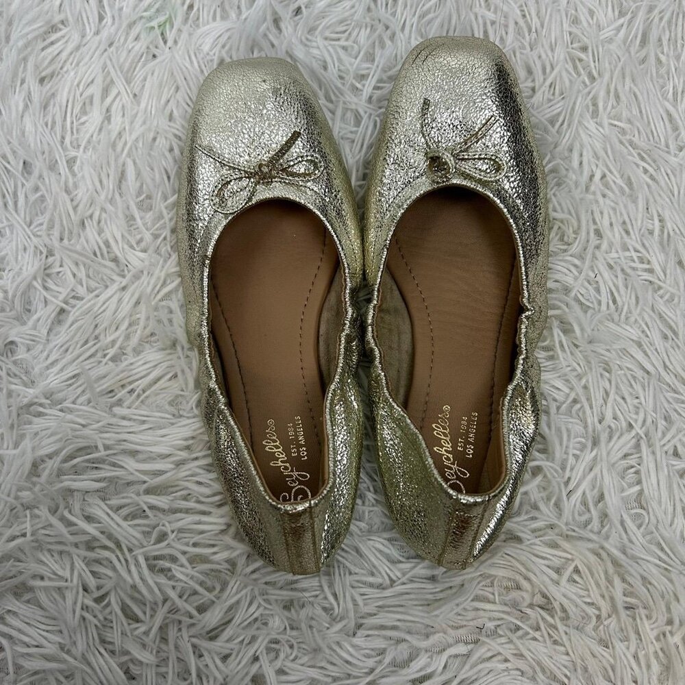 Seychelles Ballet Breathless Flats Womens 9 Gold Balletcore Comfort Casual Shoes - Picture 2 of 9